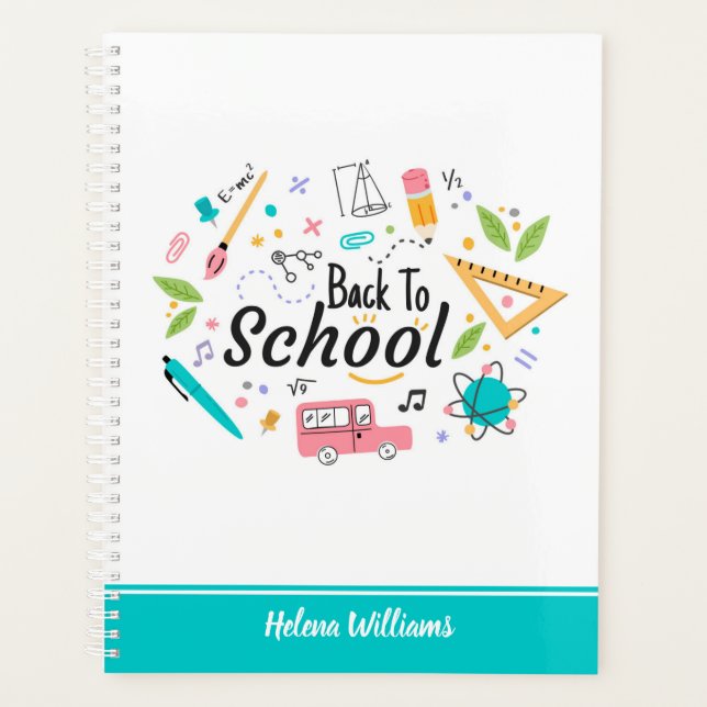 Colourful Back to School Custom Student Teacher  Planner (Front)