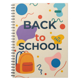 Colourful Back to School Design with Backpack Notebook
