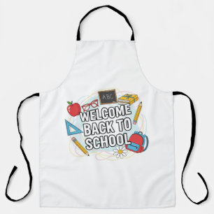 Colourful Back to School Illustration Apron
