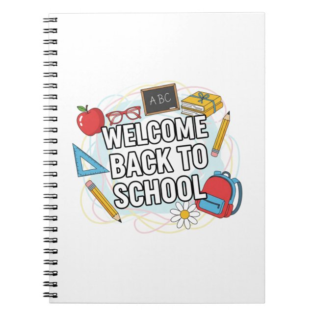 Colourful Back to School Illustration Notebook (Front)