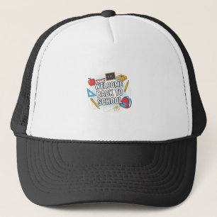 Colourful Back to School Illustration Trucker Hat