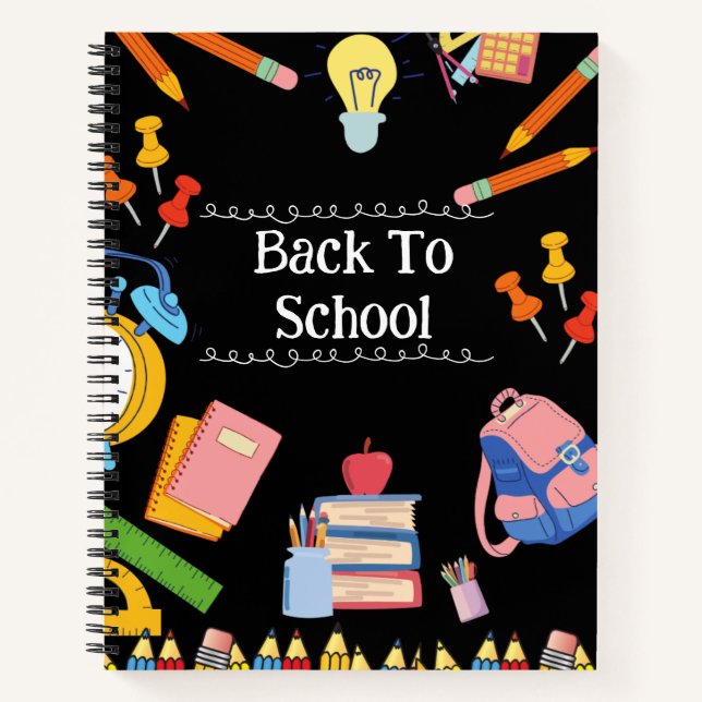 Colourful Back to School Notebook – Cute School Su (Front)