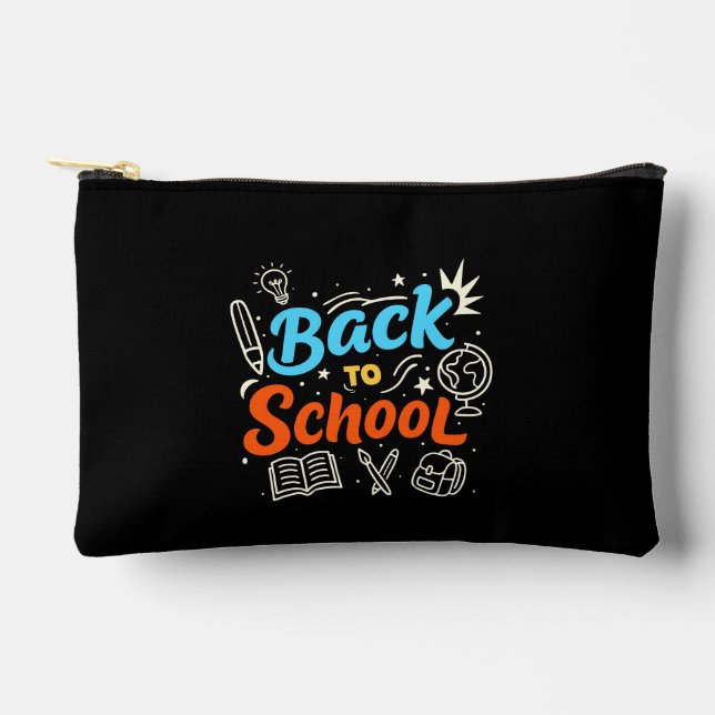Colourful Back to School Typography Design Accessory Pouch (Front)