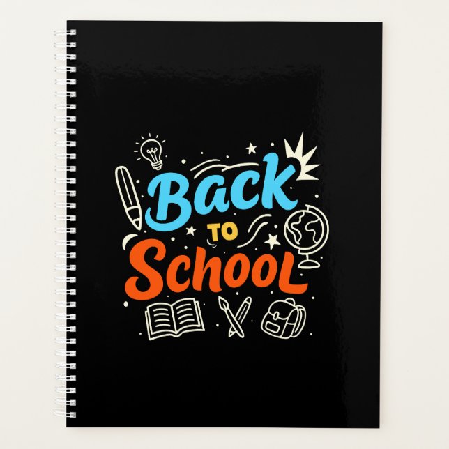 Colourful Back to School Typography Design Planner (Front)