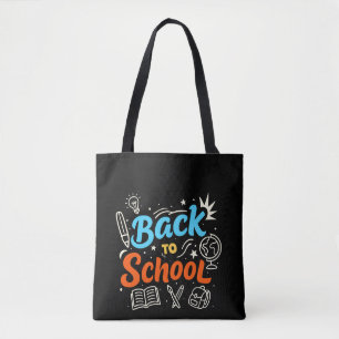 Colourful Back to School Typography Design Tote Bag