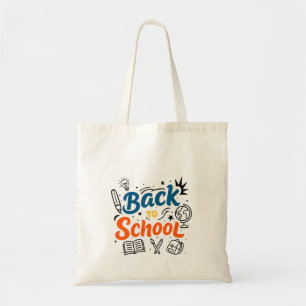 Colourful Back to School Typography Design Tote Bag