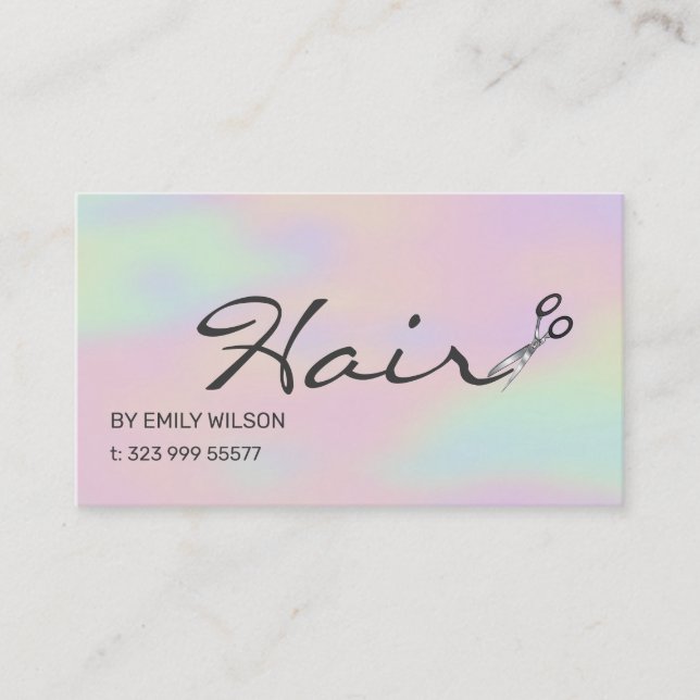 Colourful Background And Scissors Business Card (Front)