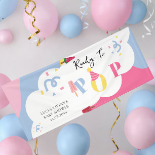 Colourful Background Popsicle Baby Shower Banner