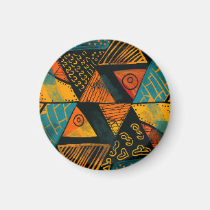 Colourful background with African motifs Magnet