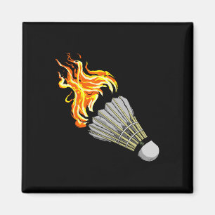 Colourful Badminton Flame Shuttle Art Sports  Magnet