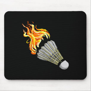Colourful Badminton Flame Shuttle Art Sports Mouse Pad