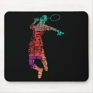 Colourful Badminton Player Shuttle Racket Badminto Mouse Pad
