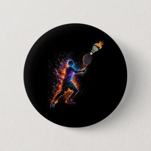 Colourful Badminton Shuttle Art Sports 1 6 Cm Round Badge