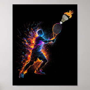 Colourful Badminton Shuttle Art Sports 1 Poster