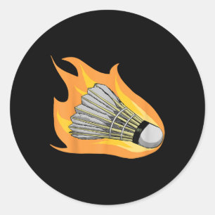 Colourful Badminton Shuttle Art Sports Classic Round Sticker