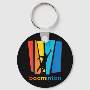 Colourful Badminton Shuttle Art Sports Key Ring