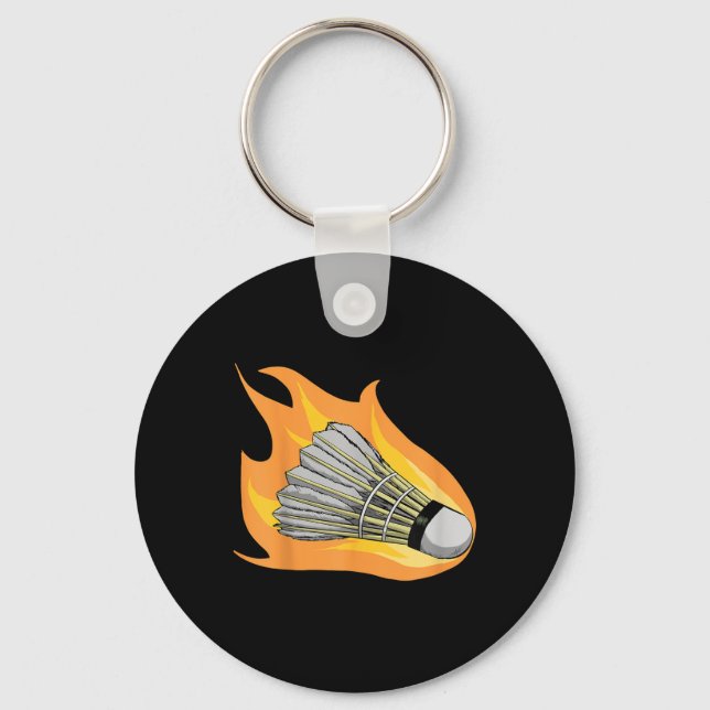 Colourful Badminton Shuttle Art Sports  Key Ring (Front)