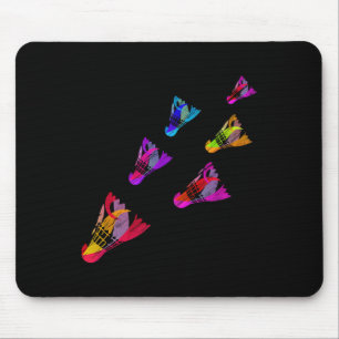 Colourful Badminton Shuttle Art Sports Mouse Pad