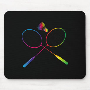 Colourful Badminton Shuttle With Shuttle Racket Mouse Pad