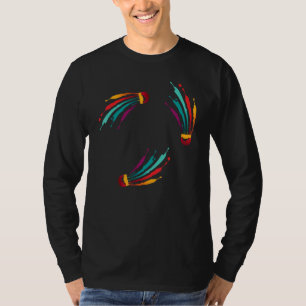 Colourful Badminton Shuttlecock Sports Player Coac T-Shirt