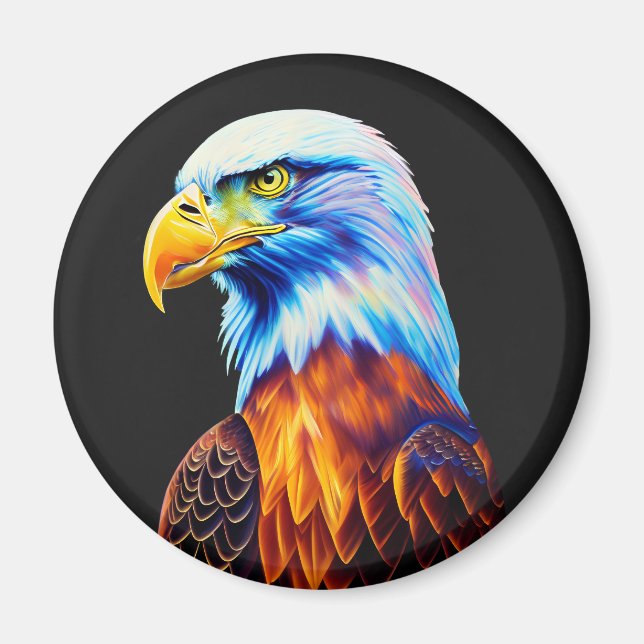 Colourful Bald Eagle Art  Magnet (Front)