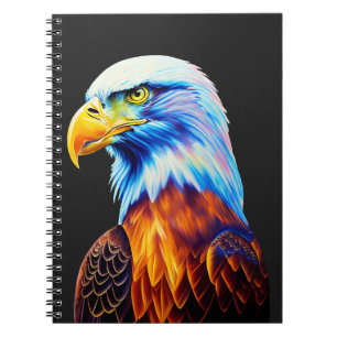 Colourful Bald Eagle Art Notebook