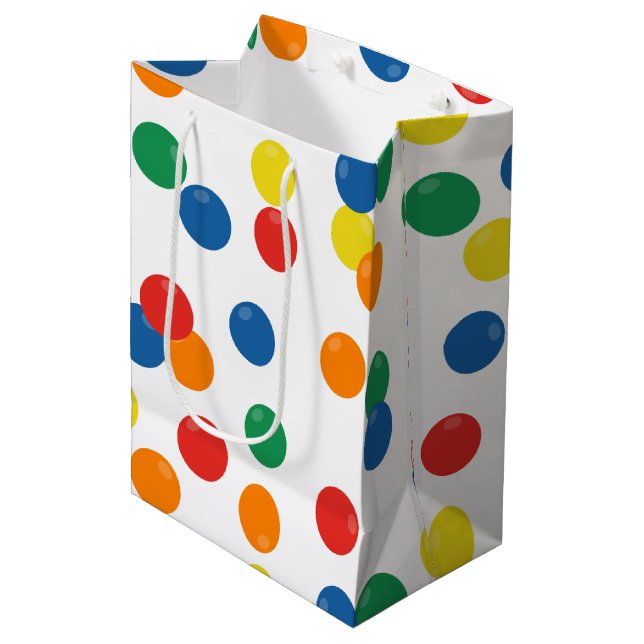 Colourful Ball Pattern Medium Gift Bag (Front Angled)