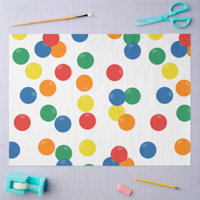 Colourful Ball Pattern Tissue Paper (Craft)