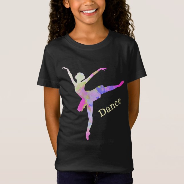 Colourful Ballerina Dance Tee Shirt (Front)