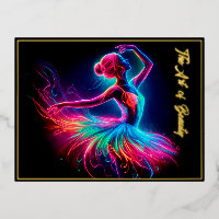 Colourful ballerina neon art bohemian lovely dance