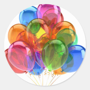 Colourful Ballons Classic Round Sticker