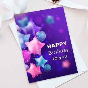 Colourful Ballons Happy Birthday Greeting Card