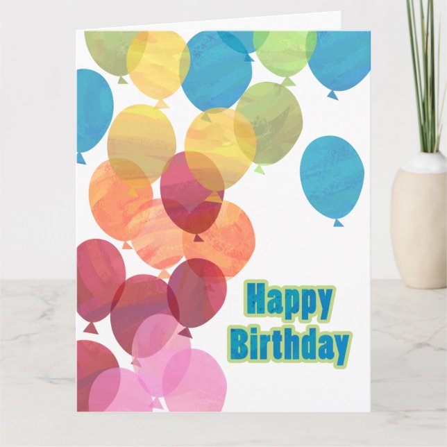 Colourful Balloon Birthday Card (Front)
