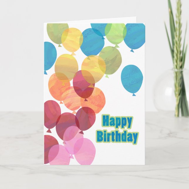 Colourful Balloon Birthday Card (Front)