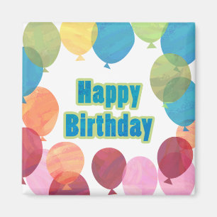 Colourful Balloon Birthday Magnet