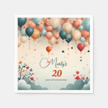 Colourful Balloon Birthday Paper Napkins