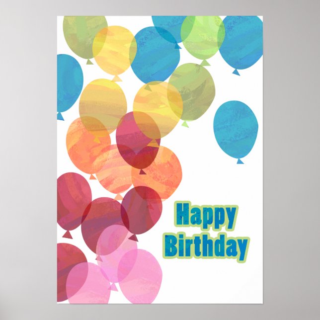 Colourful Balloon Birthday Poster (Front)