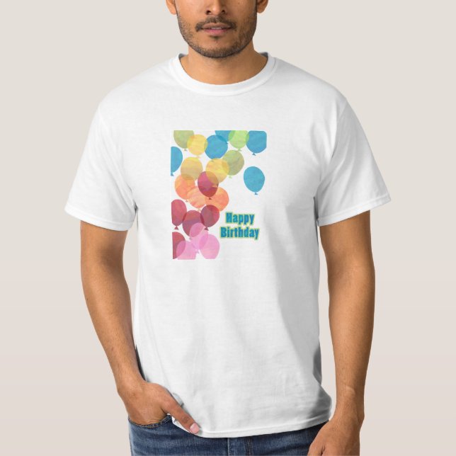 Colourful Balloon Birthday T-Shirt (Front)