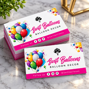 Colourful Balloon Decorator qr code card