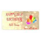 Colourful balloon design Happy 22nd Birthday