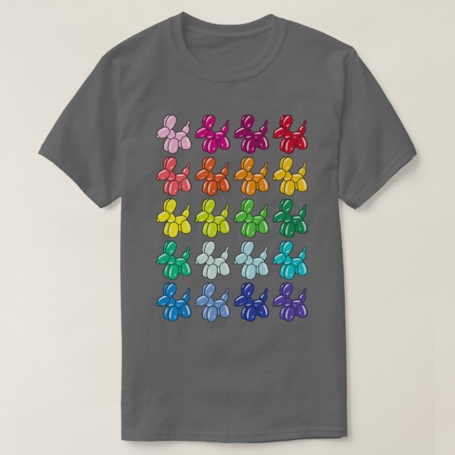 Colourful Balloon Dog  T-Shirt (Design Front)