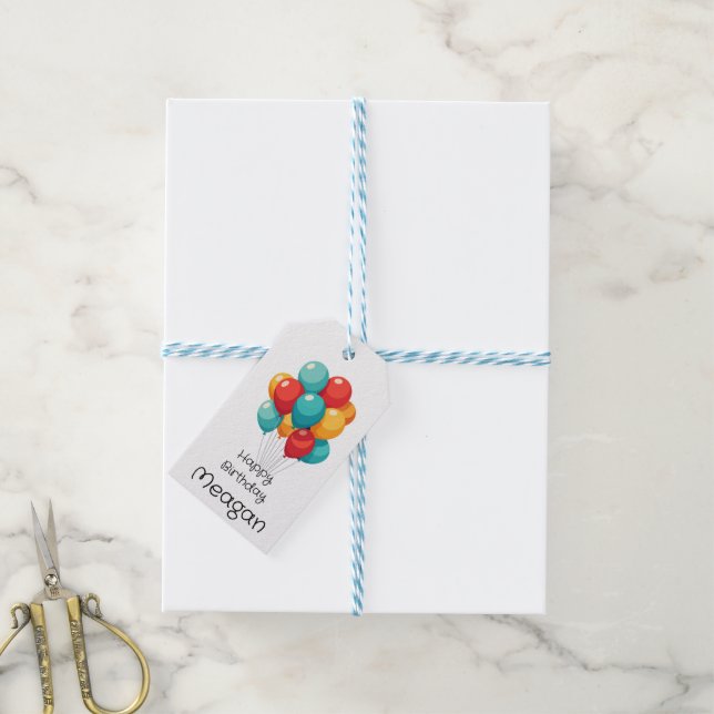 Colourful Balloon  Gift Tags (With Twine)