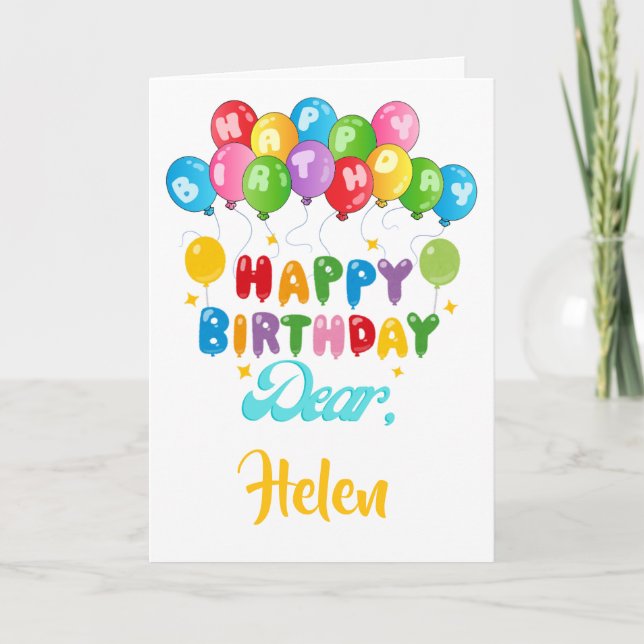 "Colourful Balloon Happy Birthday Card  (Front)