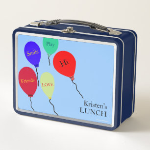 Colourful Balloon Kids Messages Metal Lunch Box