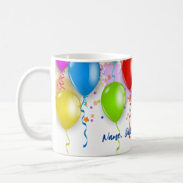 Colourful Balloon Mug - Customisable! (Left)