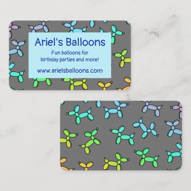 Colourful Balloon Twister Business Card (Front/Back)