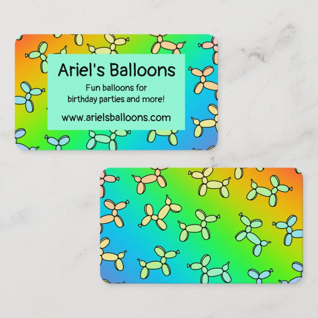 Colourful Balloon Twister Business Card (Front/Back)