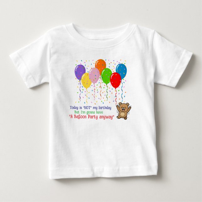 Colourful Balloons & A Happy Bear Baby T-Shirt (Front)