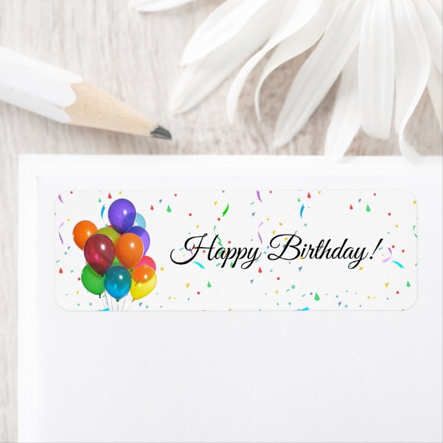 Colourful Balloons and Confetti Gift Labels (Insitu)