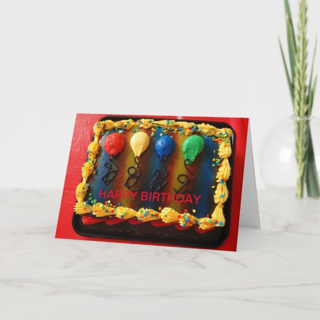 Colourful Balloons, Birthday Card (Front)